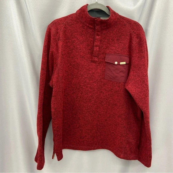 Woolrich 1/4 Snap Pullover Mock Neck Sweater Chest Pocket Size Medium - Picture 1 of 6